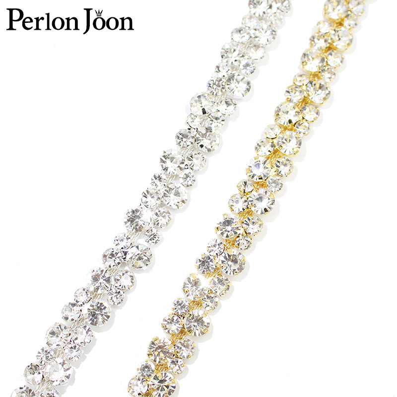 Perlon Strap Woven - Tali Trim berlian imitasi rantai kristal