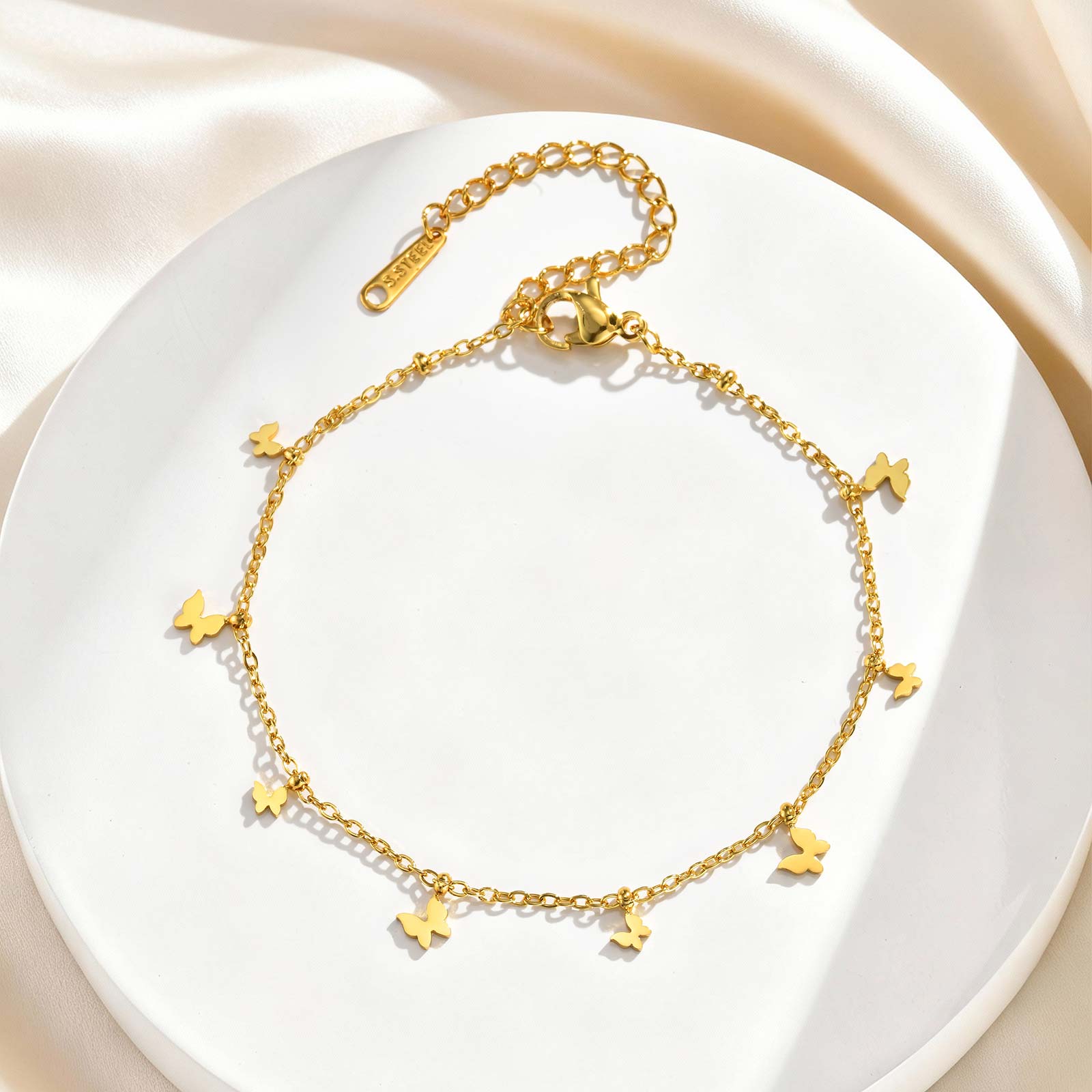 Butterfly Clasp Deployant - Gelang Rantai Kupu-Kupu yang Indah untuk