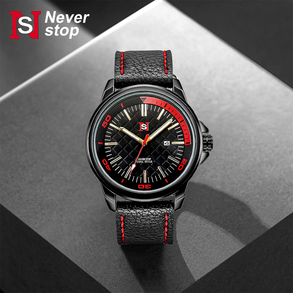 Suede Strap Watch - Jam tangan pria mode sederhana NS
