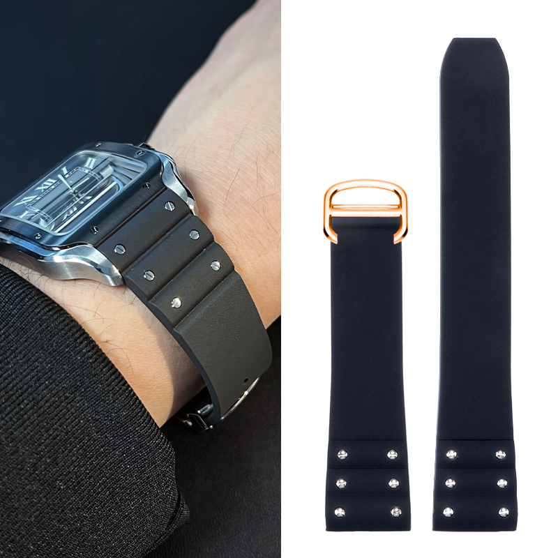 Cartier Watch Santos - Tali jam karet berkualitas tinggi untuk