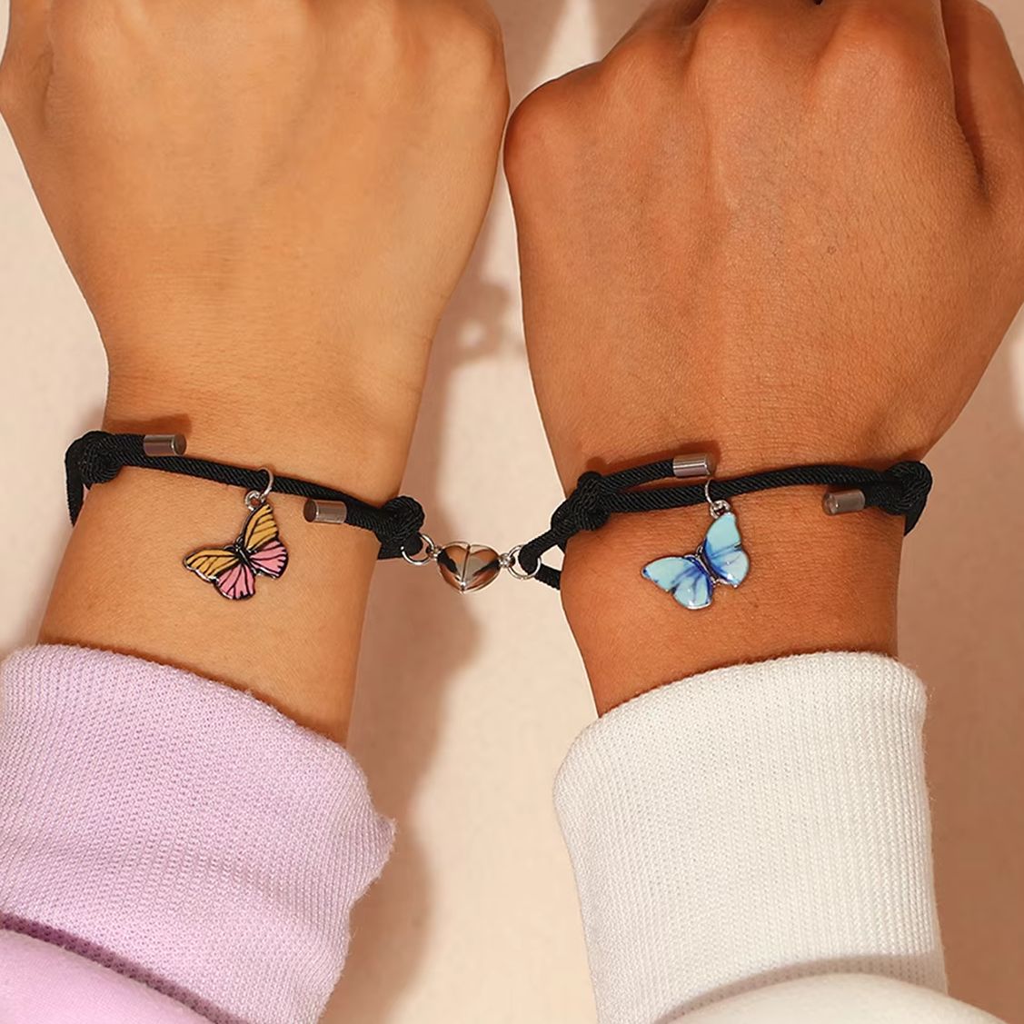 2 Buah/Set Gelang Pasangan Ber - Butterfly Clasp Deployant ulasan dan harga
