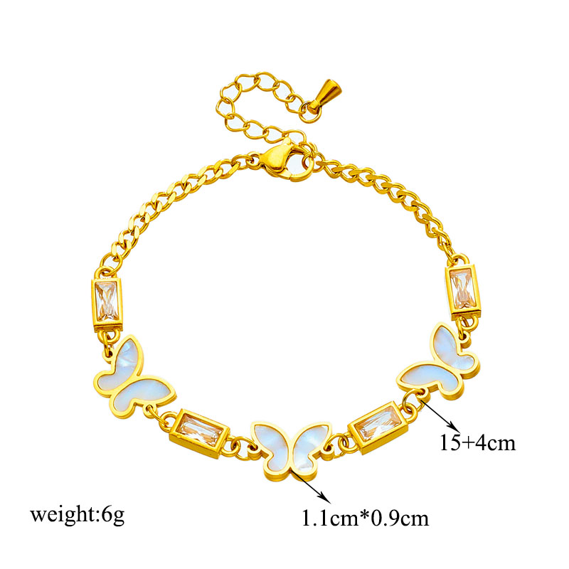 DIEYURO 316L gelang liontin ku - Butterfly Clasp Deployant ulasan dan harga