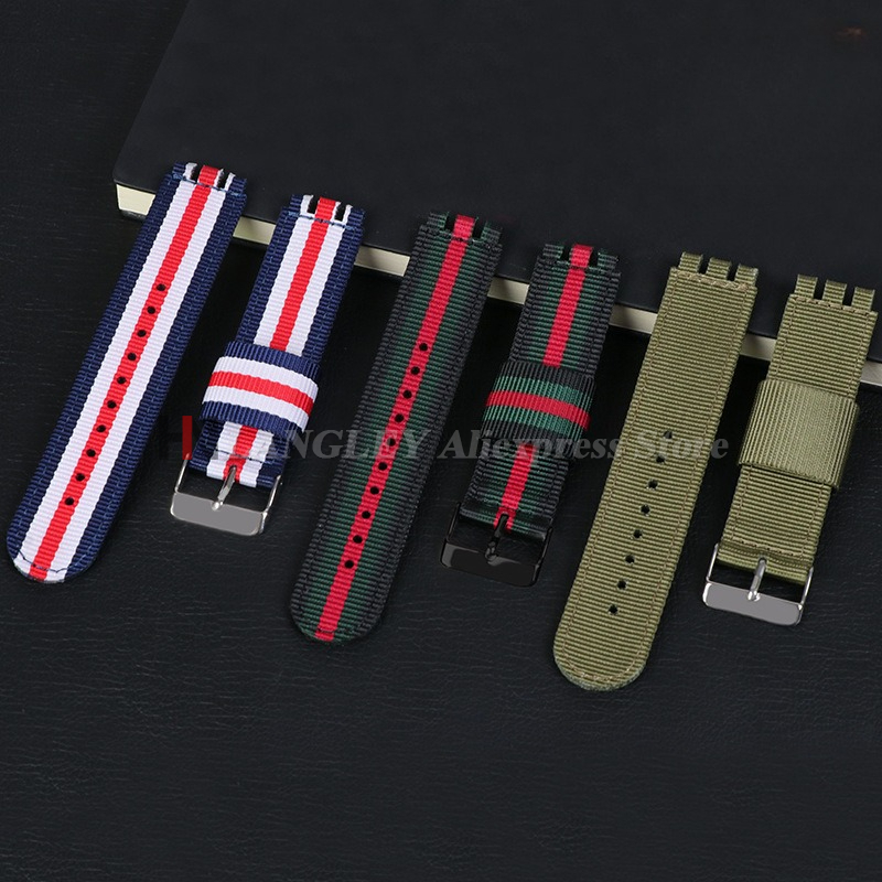 17Mm 19Mm 20Mm Kain Nilon Gela - Canvas Strap Watch ulasan dan harga